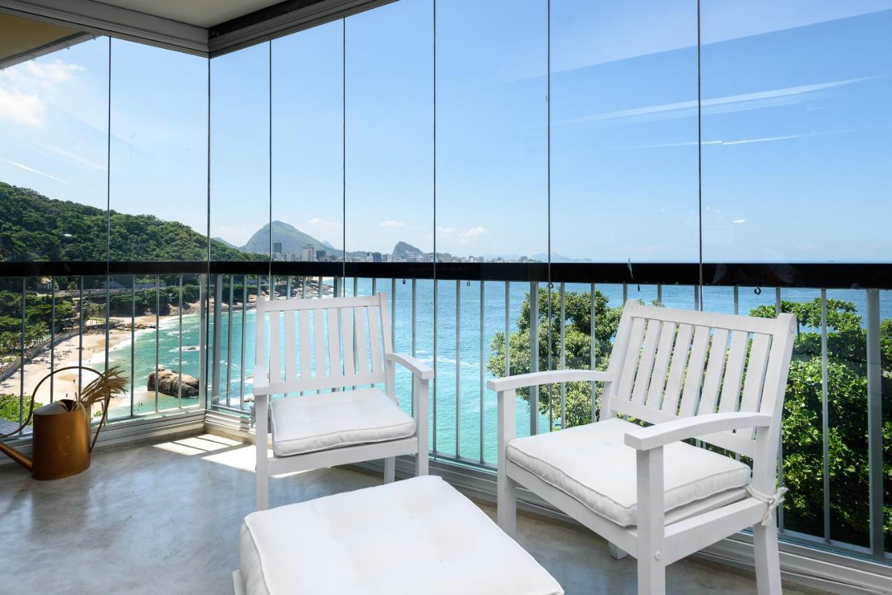 Ocean Blue Moderno Av Niemayer Vista Espetacular Colado No Leblon Em Frente A Escola Stella Maris Garagem Internet Super Veloz 2 Smart Tvs Piscina Sauna Apartment Rio de Janeiro Bagian luar foto